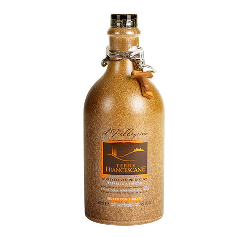 Terre Francescane, Il Pellegrino, Italian Extra Virgin Olive Oil, Filtered in Ceramic Bottle 17 oz