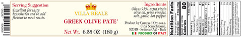 Villa Reale Green Olive Pate 6.3 oz